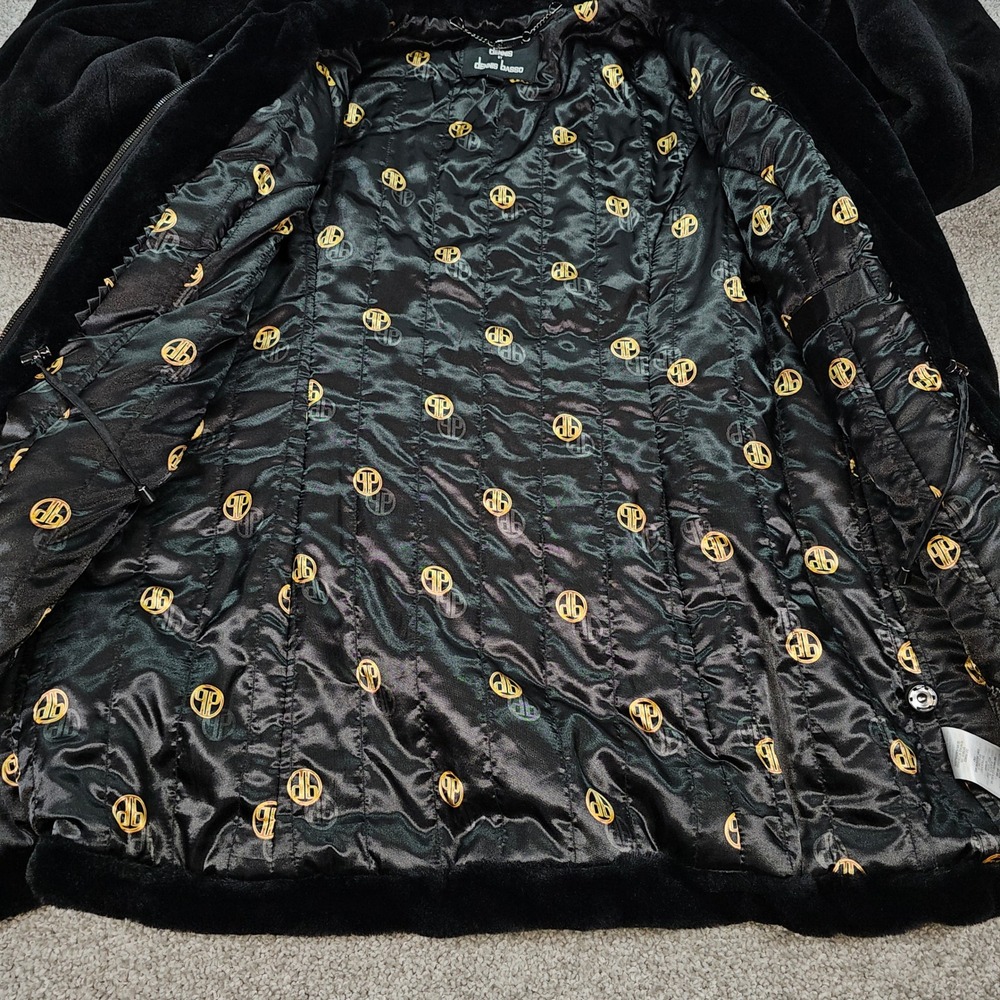 Dennis Basso Womens‎ Black Faux Fur Hooded Coat XL With Original Coat Bag NWOT - Picture 5 of 7